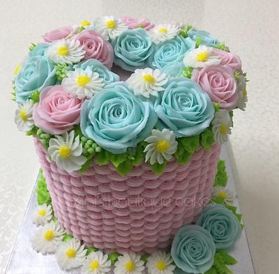  pink & blue pastels  - Cake by Ashwini Tupe