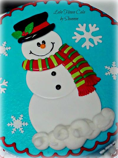 Cheerful Snowman Cake - Cake by LakeHouseCakebyShannon