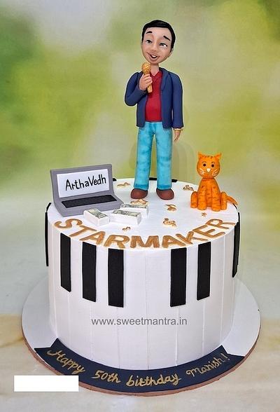 Singer cake for husband's 50th birthday - Cake by Sweet Mantra Homemade Customized Cakes Pune