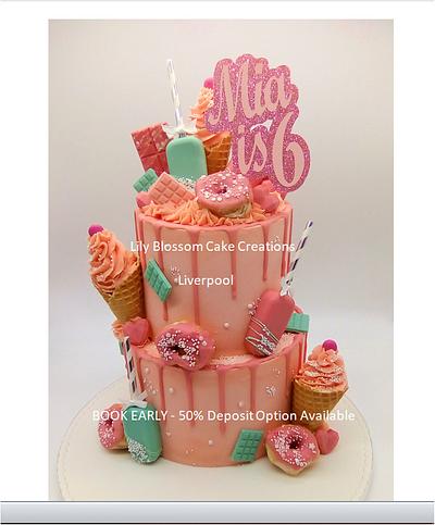 Pink Drip Cake 6th Birthday - Cake by Lily Blossom Cake Creations