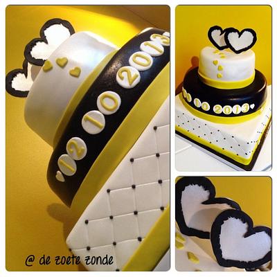Black and white wedding cake - Cake by marieke