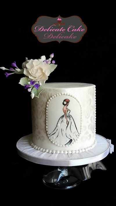Hand Painted wedding cake - Cake by Yomna Elazawy