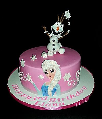 Pink Frozen - Cake by The Custom Piece of Cake