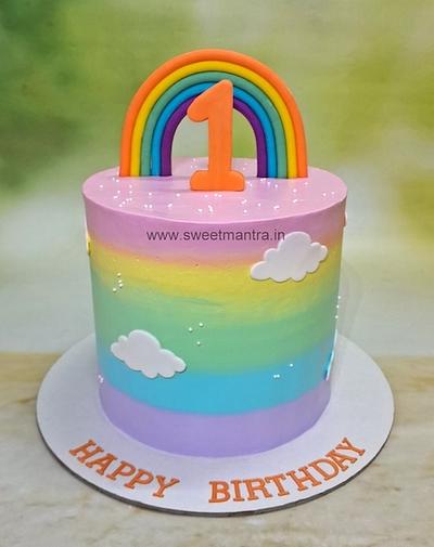 Colorful rainbow cake for girl - Cake by Sweet Mantra Homemade Customized Cakes Pune