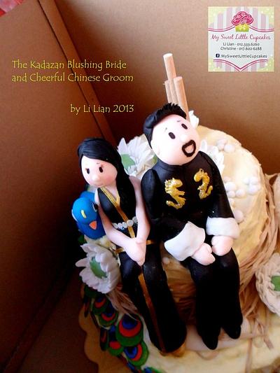 Kadazan Blushing Bride and Cheerful Chinese Groom - Cake by LiLian Chong