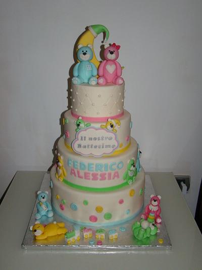 Cake baptism twins - Cake by Le Torte di Mary