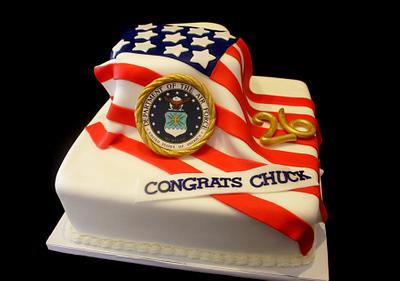 American Flag retirement cake - Cake by Jewell Coleman