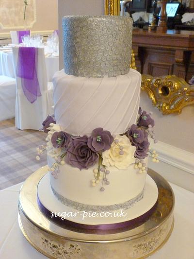 Sequin pleated wedding cake - Cake by Sugar-pie