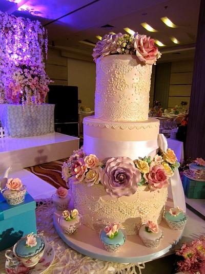 Soft Pink Wedding Cake - Cake by three lights cakes