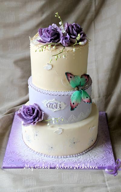 Purple Wedding Cake - Cake by marulka_s
