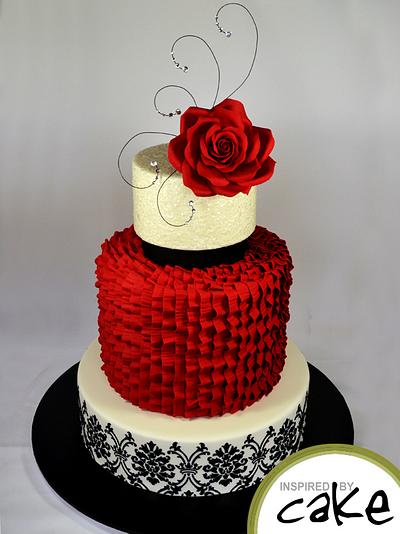 Red, Black and White  - Cake by Inspired by Cake - Vanessa