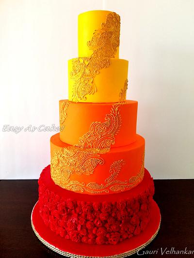 Henna Indian Wedding Cake - Cake by Gauri Velhankar