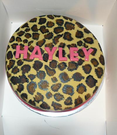 Hand painted leopard print cake.  - Cake by Krazy Kupcakes 