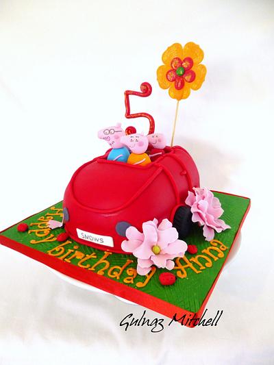 Peppa Pig  car cake - Cake by Gulnaz Mitchell