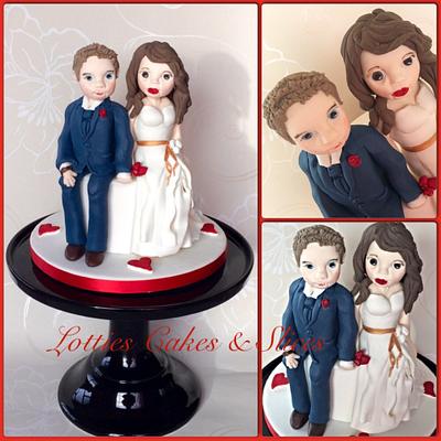 Bride and Groom Figues.  - Cake by Lotties Cakes & Slices 