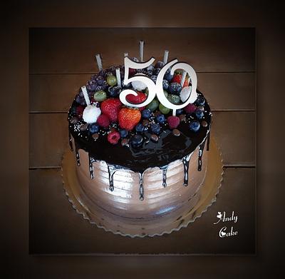Chocolate birthday cake with fruits - Cake by AndyCake