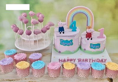 Peppa Pig dessert table with cakepops - Cake by Sweet Mantra Homemade Customized Cakes Pune