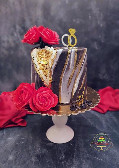 Engagement cake  - Cake by Rana Eid