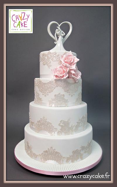 Lace Wedding Cake - Cake by Crazy Cake
