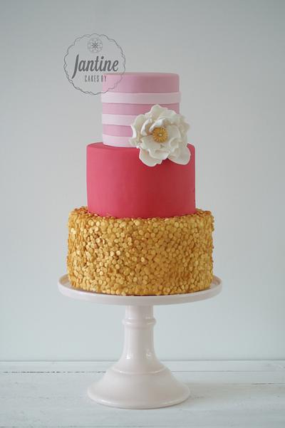 Gold sequin birthday cake - Cake by Cakes by Jantine