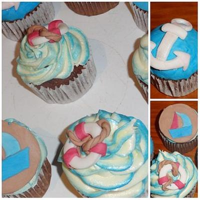 nautical cupcakes  - Cake by mallorcacakes