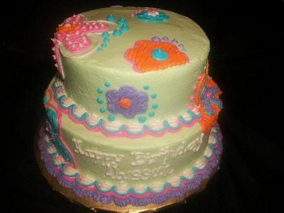 Groovy Birthday  - Cake by caymancake