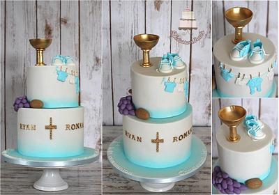 Holy Communion and Christening cake in one - Cake by Sylwia