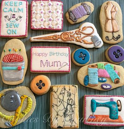 Sewing Themed Birthday Cookies  - Cake by CookiesByCourtney