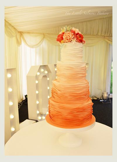 Ombré ruffles for THE most beautiful couple - Cake by The Little Salmons Bakery