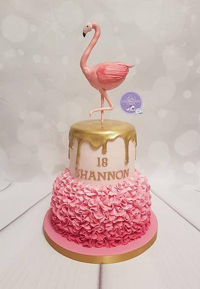 Flamingo ruffles - Cake by lisasbespokecakes