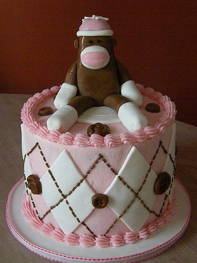 pink sock monkey  - Cake by Dani Johnson