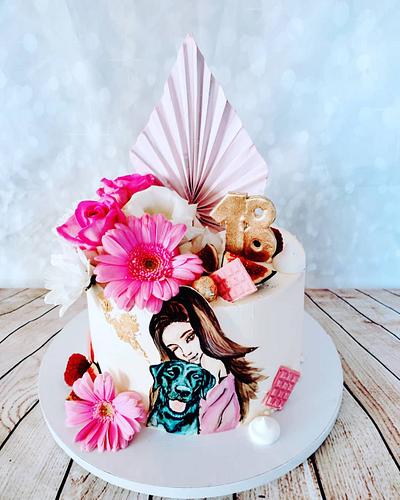 Girl and dog - Cake by alenascakes