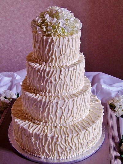 Raining buttercream wedding cake - Cake by Nancys Fancys Cakes & Catering (Nancy Goolsby)