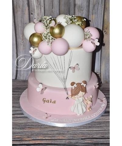 Balloon first communion cake - Cake by Daria Albanese