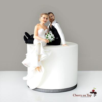 Bride and Groom Cake Topper  - Cake by Cherry on Top Cakes
