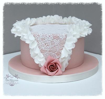 Vintage pink ruffles and lace - Cake by Deb Williams Cakes