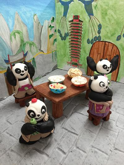 Baby Pandas from Kung Fu Panda 3!  - Cake by Claire Potts 