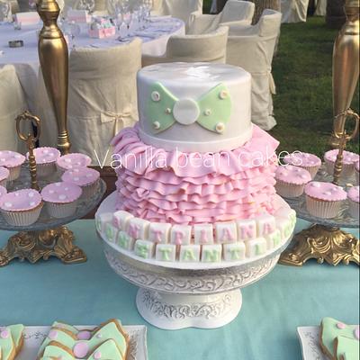 Twins christening cake - Cake by Vanilla bean cakes Cyprus