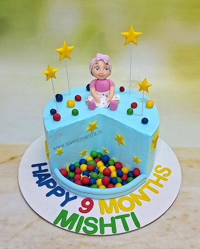 9 months cake for girl - Cake by Sweet Mantra Homemade Customized Cakes Pune