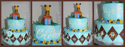 Baby Boy Blue Giraffe - Cake by Day