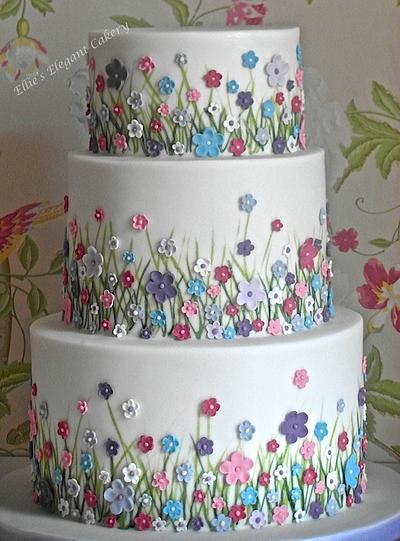 Summer meadow wedding cake  - Cake by Ellie @ Ellie's Elegant Cakery