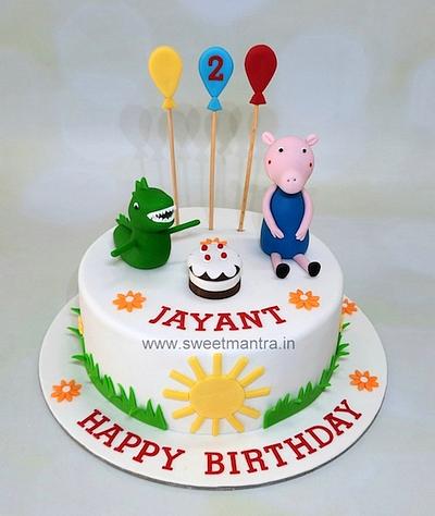 George and Dino cake - Cake by Sweet Mantra Homemade Customized Cakes Pune