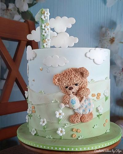 Teddy in the garden - Cake by Couture cakes by Olga