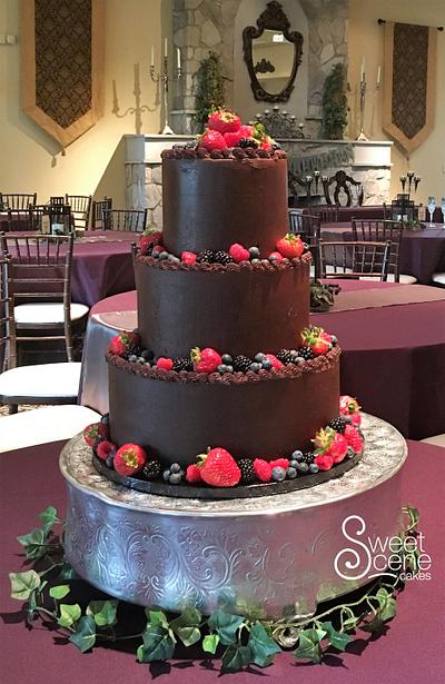 Ganache Wedding Cake - Cake by Sweet Scene Cakes
