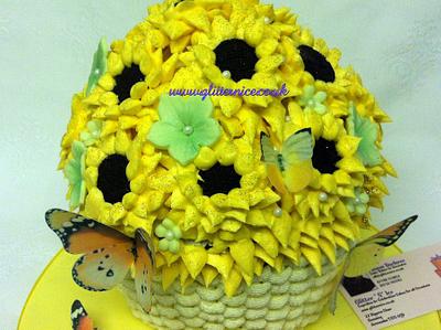 Giant Cupcake with Sunflowers - Cake by Alli Dockree