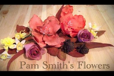 My autumn flowers  - Cake by Pam Smith's Cakes