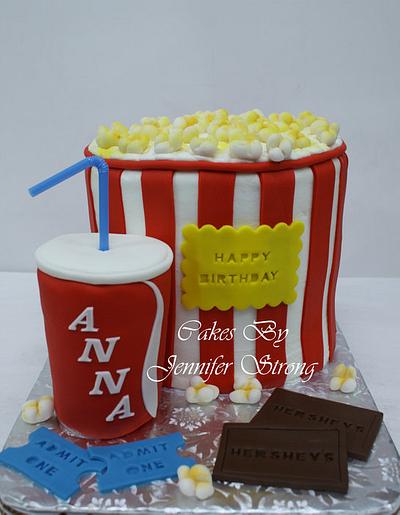 Movie and popcorn birthday - Cake by Jennifer Strong
