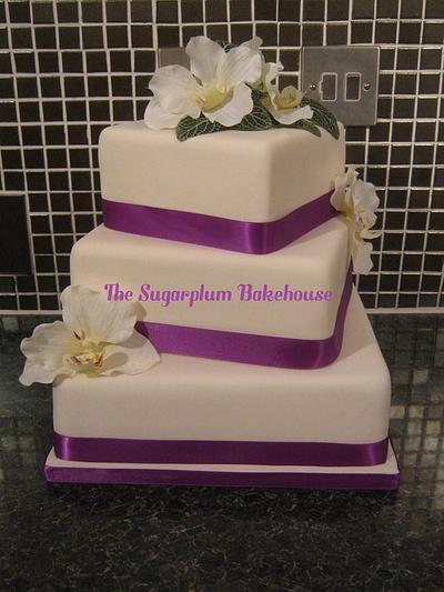 3 Tier Offset Square Wedding Cake - Cake by Sam Harrison
