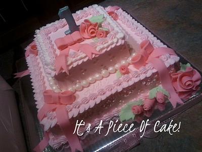 1st Birthday Cake-Buttercream Icing - Cake by Rebecca