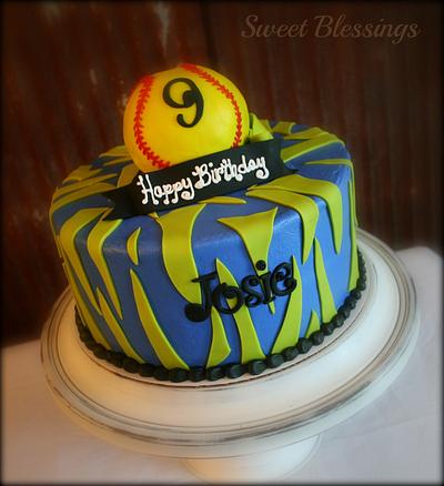 Softball Cake - Cake by SweetBlessings